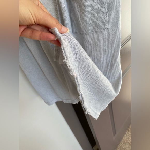 Abound light Gray Knit Open Front Cardigan Duster Sweater Long Sleeve Cotton XS - Picture 5 of 9